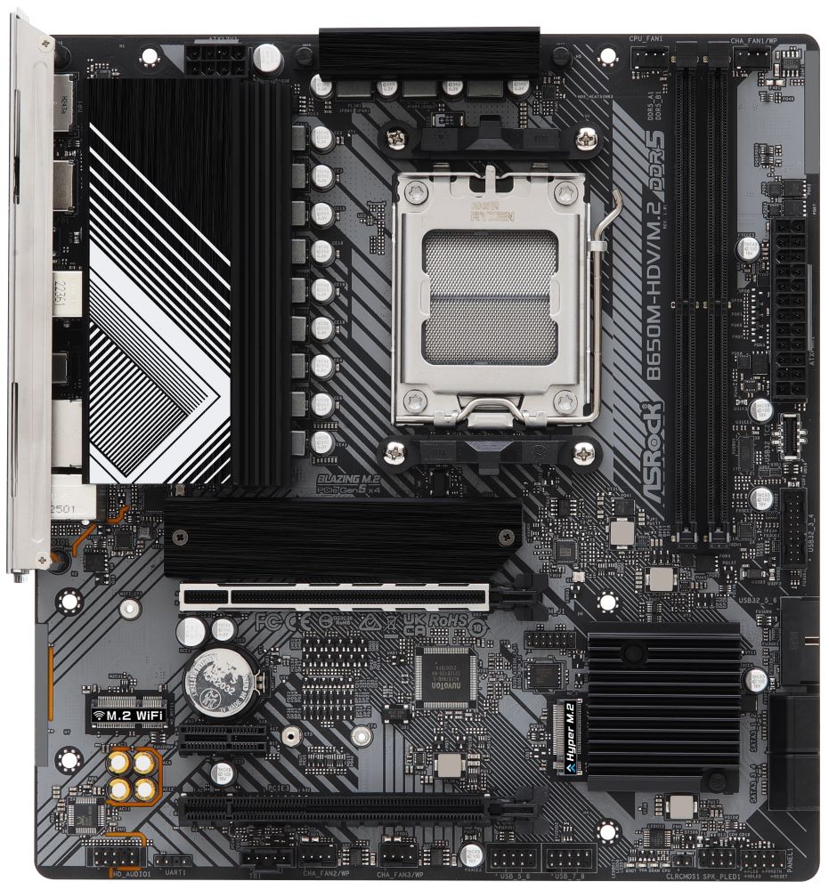 ASRock B650M-HDV/M.2 / AMD B650 / AM5 / 2x DDR5 DIMM / 2x M.2 / HDMI / DP / USB-C / mATX