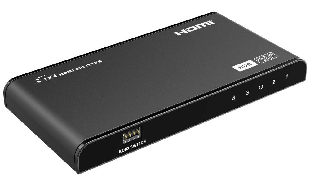 PremiumCord HDMI 2.0 splitter 1-4 porty, 4K x 2K/60Hz, FULL HD, 3D, černý