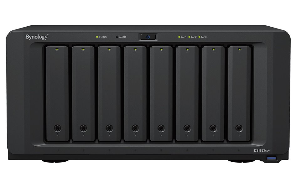 Synology DS1823xs+   8x SATA, 8GB RAM, 3x USB 3.2, 2x eSATA, 2x GbE,1x 10GbE, 1x PCIe)