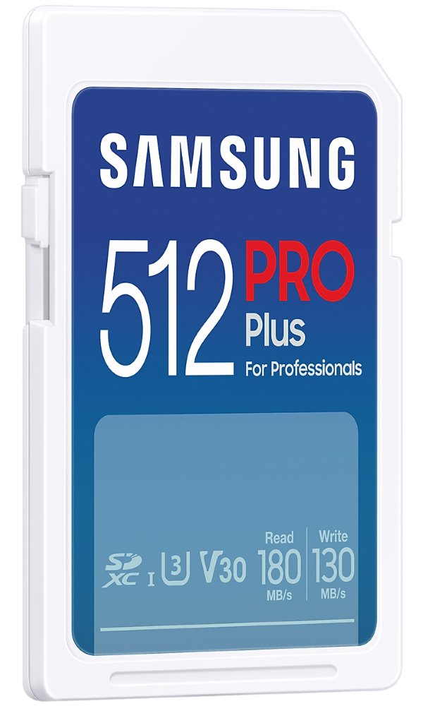 SAMSUNG PRO Plus SDXC 512GB + USB Adaptér / CL10 UHS-I U3 / V30