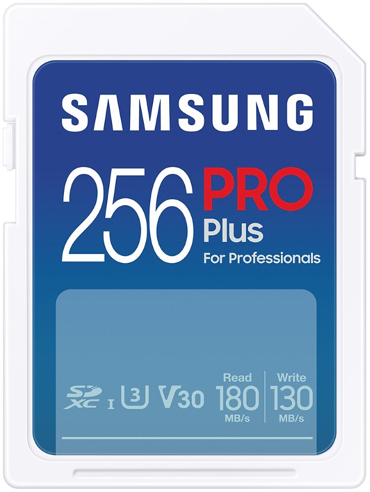 SAMSUNG PRO Plus SDXC 256GB + USB Adaptér / CL10 UHS-I U3 / V30