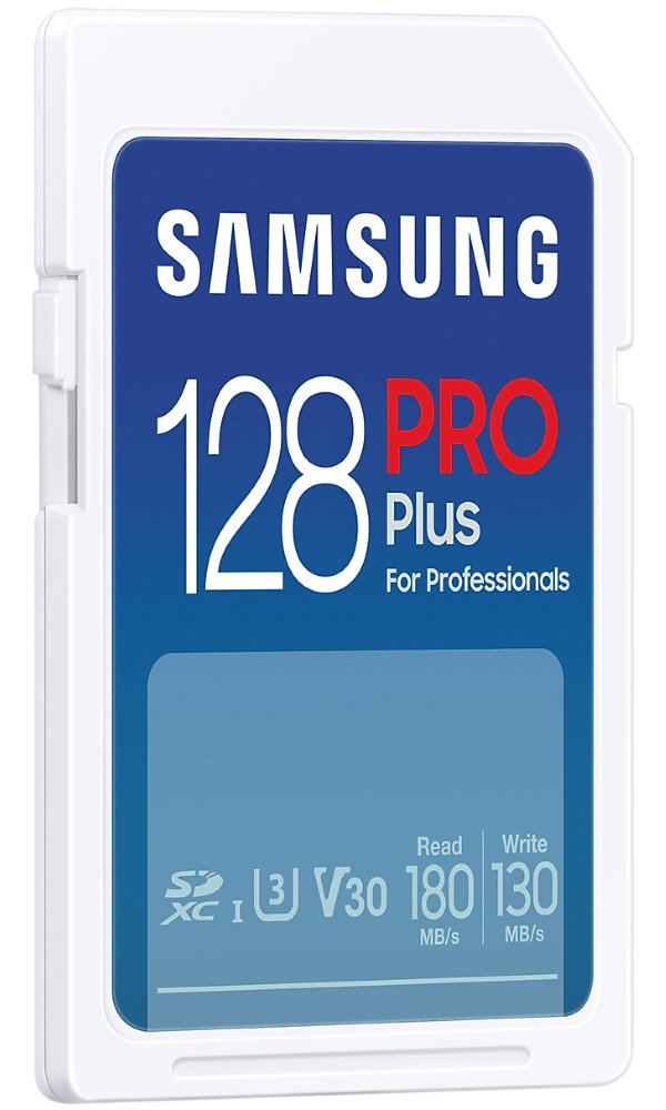 SAMSUNG PRO Plus SDXC 128GB + USB Adaptér / CL10 UHS-I U3 / V30
