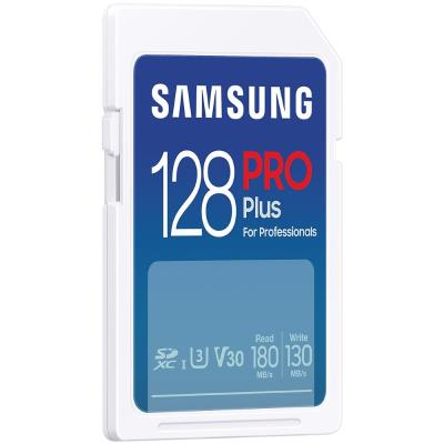 SAMSUNG PRO Plus SDXC 128GB + USB Adaptér / CL10 UHS-I U3 / V30