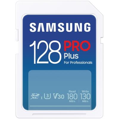 SAMSUNG PRO Plus SDXC 128GB + USB Adaptér / CL10 UHS-I U3 / V30