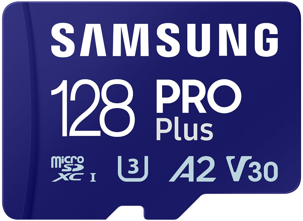 SAMSUNG PRO Plus MicroSDXC 128GB + USB Adaptér / CL10 UHS-I U3 / A2 / V30