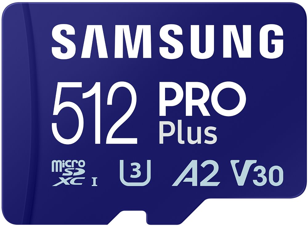 SAMSUNG PRO Plus MicroSDXC 512GB + USB Adaptér / CL10 UHS-I U3 / A2 / V30