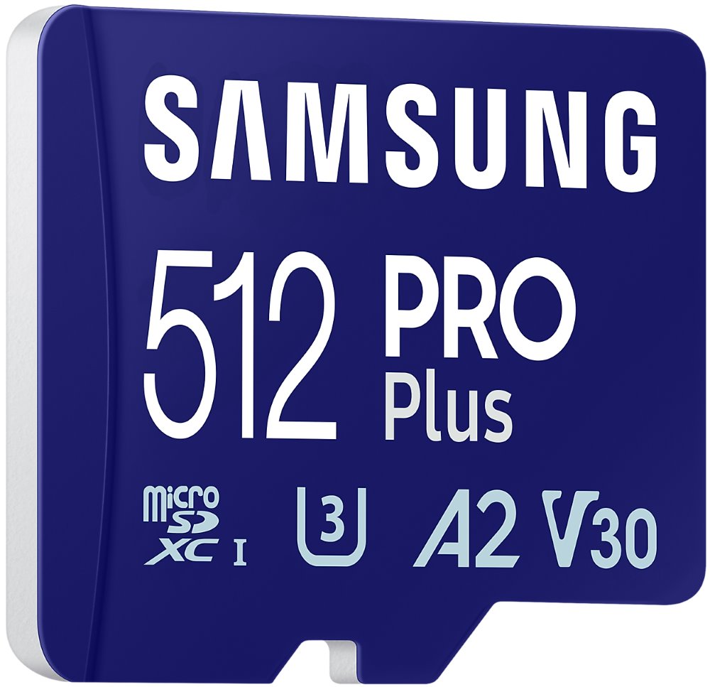 SAMSUNG PRO Plus MicroSDXC 512GB + USB Adaptér / CL10 UHS-I U3 / A2 / V30