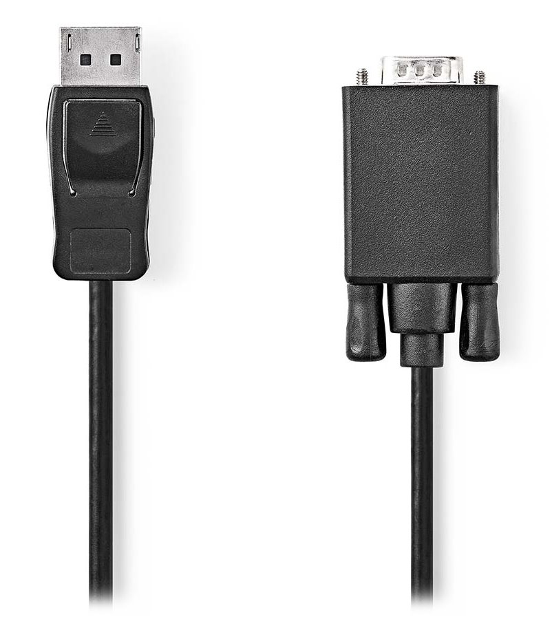 NEDIS kabel DisplayPort - VGA/ zástrčka DisplayPort - zástrčka VGA/ černý/ bulk/ 2m