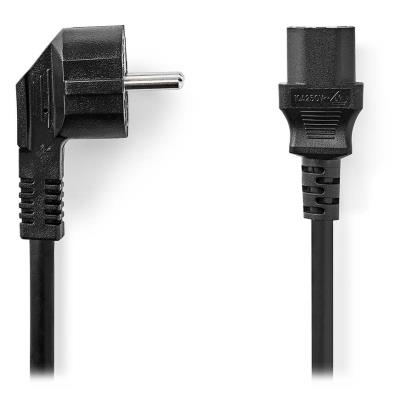 NEDIS napájecí kabel 230V/ přípojný 10A/ konektor IEC-320-C13/ úhlová zástrčka Schuko/ černý/ bulk/ 3m