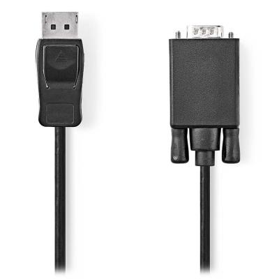 NEDIS kabel DisplayPort - VGA/ zástrčka DisplayPort - zástrčka VGA/ černý/ bulk/ 2m
