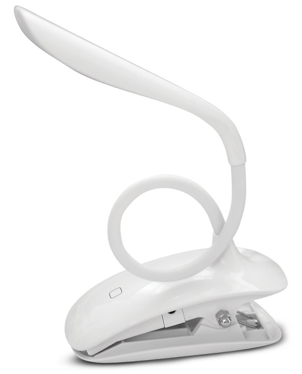 Colorway stolní LED lampa / CW-DL04FCB-W/ Integrovaná baterie / Klip na uchycení/ Bílá
