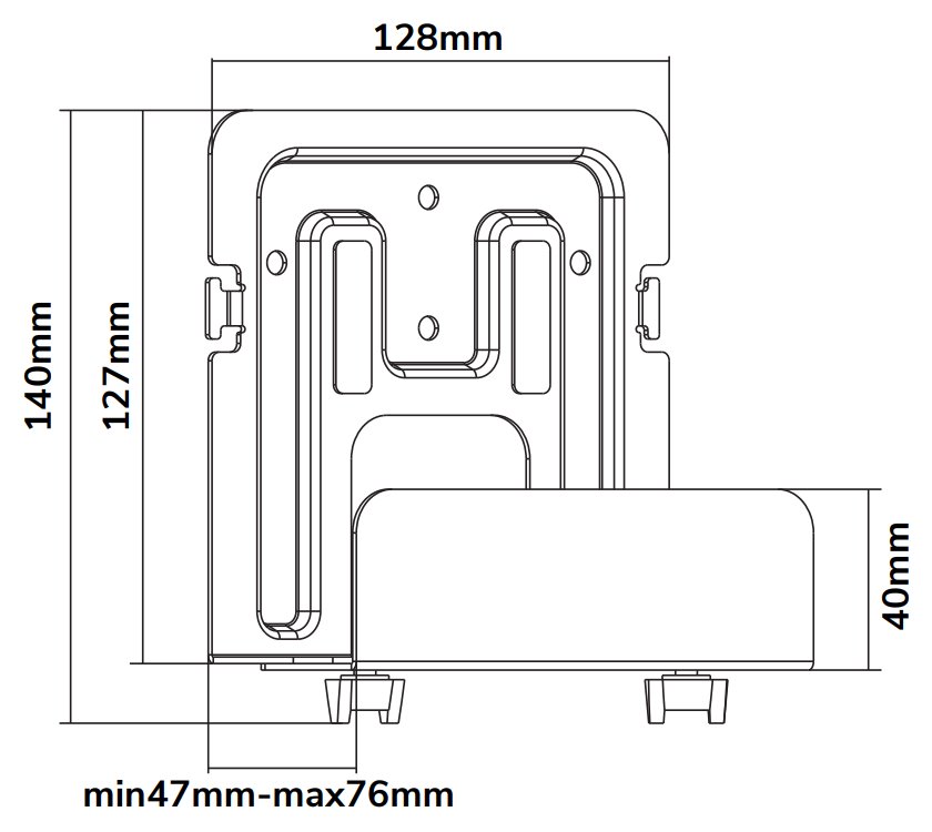 Neomounts  AWL-450BL / Universal Mediabox Mount 47-76 mm. depth (also suited for Apple TV) / Black