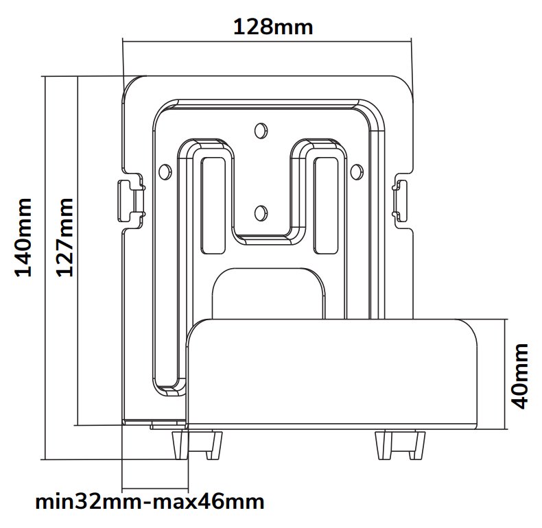 Neomounts  AWL-440BL / Universal Mediabox Mount 32-46 mm. depth  (also suited for Apple TV) / Black