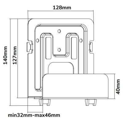 Neomounts  AWL-440BL / Universal Mediabox Mount 32-46 mm. depth  (also suited for Apple TV) / Black