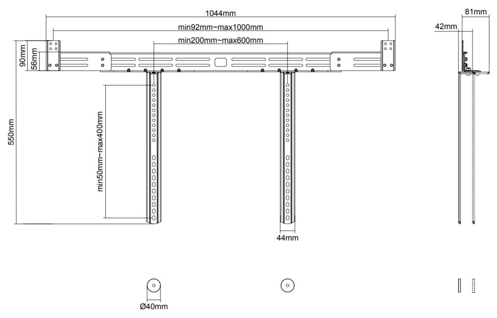 Neomounts  AWL29-750BL1 / Soundbar VESA Mount / Black