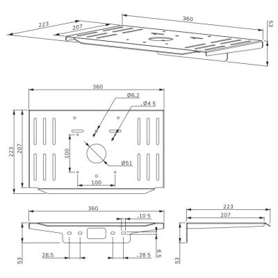 Neomounts Select AV1-825BL1/Držák kamery a multimedia police pro FL50S-825BL1/nosn. 9kg/Logitech ad./černý