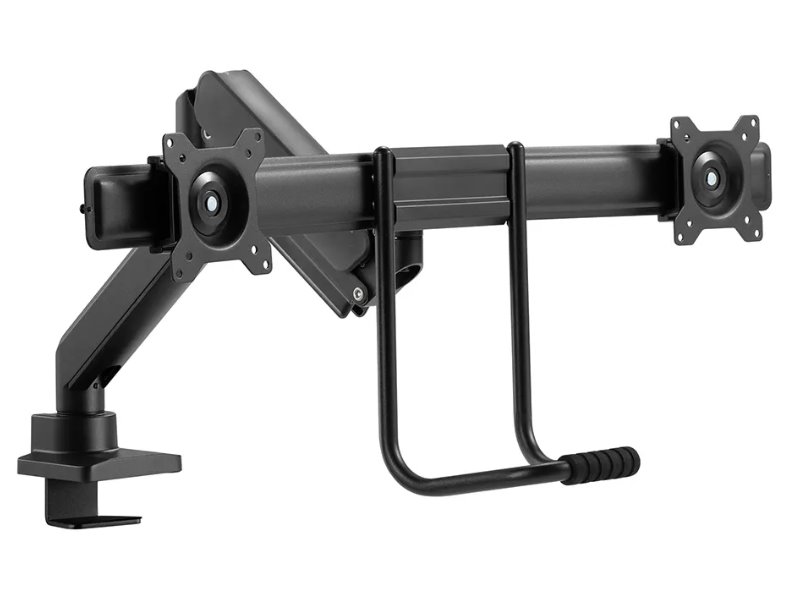 Neomounts DS75-450BL2 /Držák displeje/na stůl/17-32"/svorka+průchodka/VESA 100X100/nosn.2x8kg/plyn. píst/2 displeje/čern