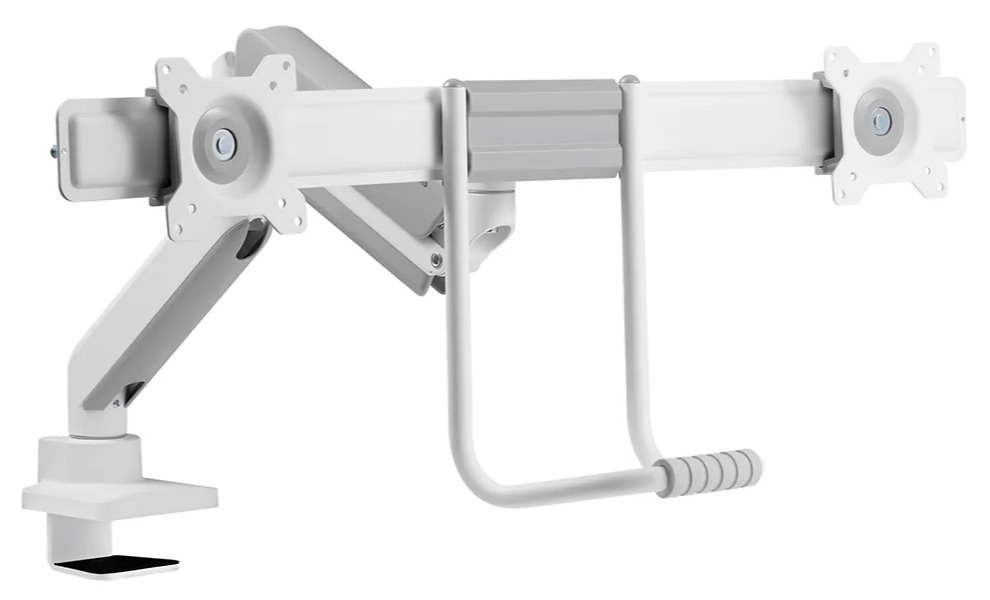 Neomounts DS75-450WH2 /Držák displeje/na stůl/17-32"/svorka+průchodka/VESA 100X100/nosn.2x8kg/plyn. píst/2 displeje/bílý