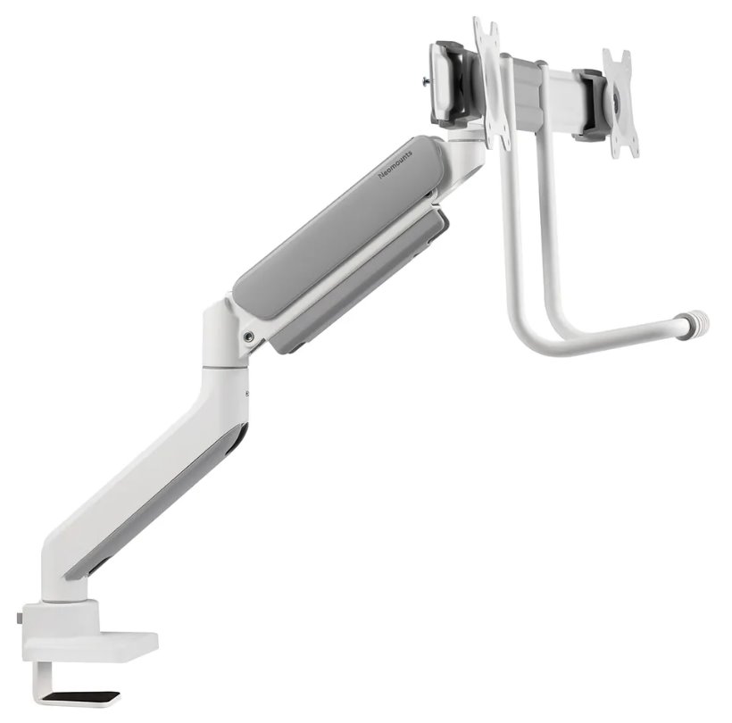 Neomounts DS75-450WH2 /Držák displeje/na stůl/17-32"/svorka+průchodka/VESA 100X100/nosn.2x8kg/plyn. píst/2 displeje/bílý