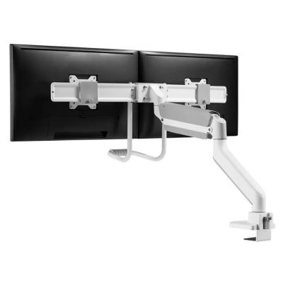 Neomounts DS75-450WH2 /Držák displeje/na stůl/17-32"/svorka+průchodka/VESA 100X100/nosn.2x8kg/plyn. píst/2 displeje/bílý