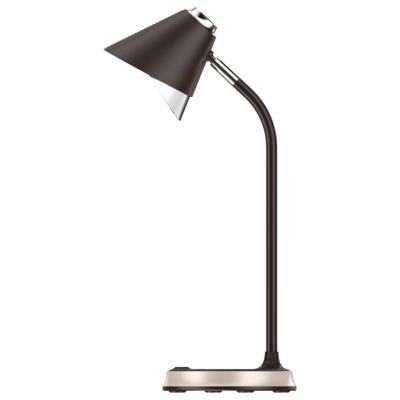 IMMAX LED stolní lampička FINCH/ Qi nabíjení/ 9W/ 12V/2A/ stmívatelná/ hnědá + zlaté prvky