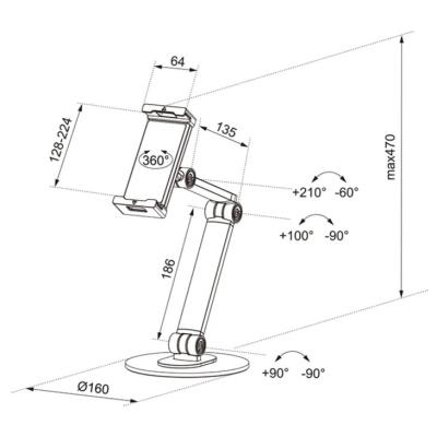 Neomounts  DS15-550WH1 / universal tablet stand for 4,7-12,9" tablets  / White