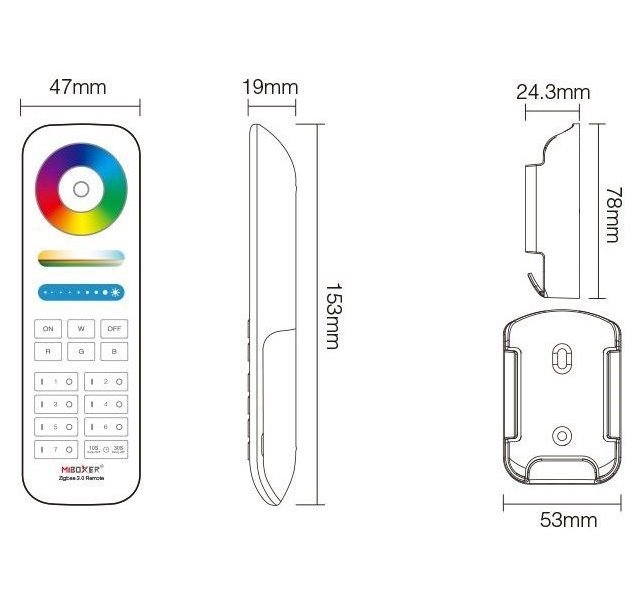 IMMAX univerzální dálkový ovladač MiBOXER 089Z, Zigbee 3.0, RGB+CCT, TUYA
