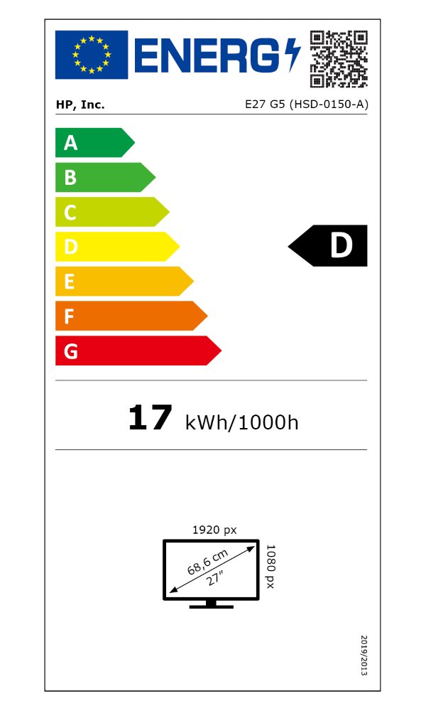 HP E27 G5 27"/ 1920x1080/ IPS/ 5ms/ 300 cd/m2/ DP/ HDMI/ USB/ PIVOT/ VESA/ černo-stříbrný