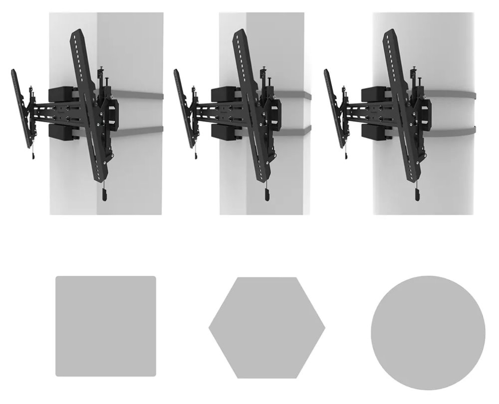 Neomounts Select WL35S-910BL16/Držák displeje/na sloup 25-100 cm/40-75"/sklopný/VESA 600X400/nosn. 50kg/černý