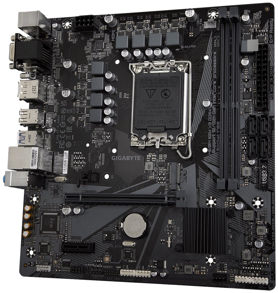 GIGABYTE H610M S2H V2 DDR4 rev. 1.0 / Intel H610 / LGA1700 / 2x DDR4 / M.2 / DP / VGA / HDMI / DVI-D / mATX