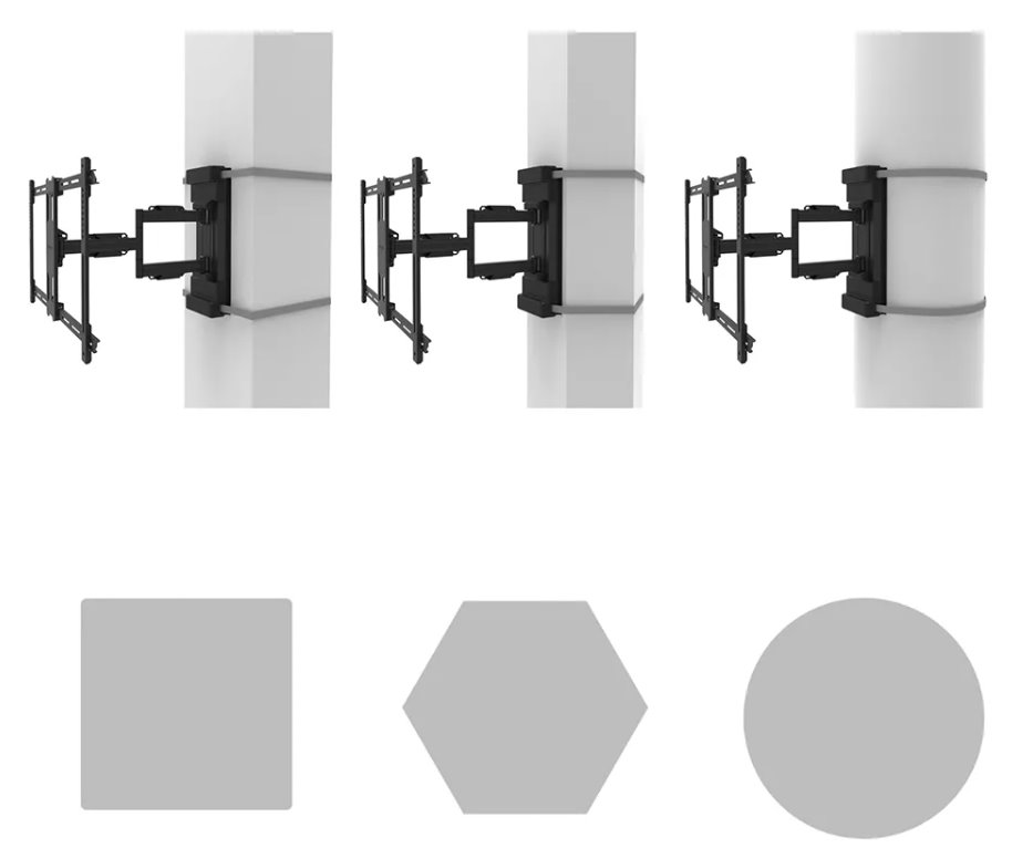 Neomounts Select WL40S-910BL16/Držák displeje/na sloup 25-100 cm/40-75"/sklopný/rotace/3čepy/VESA 600X400/nosn. 45kg/čer