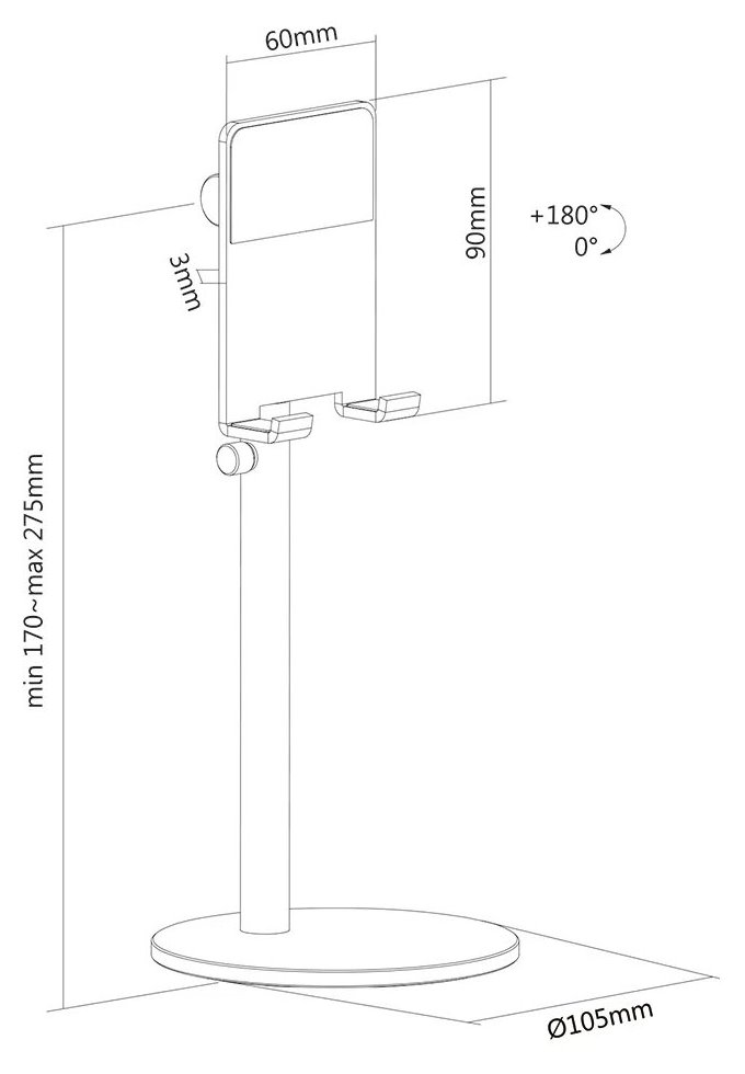 Neomounts  DS10-200SL1 / Phone Desk Stand (suited for phones up to 7") / Silver