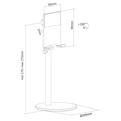 Neomounts  DS10-200SL1 / Phone Desk Stand (suited for phones up to 7") / Silver