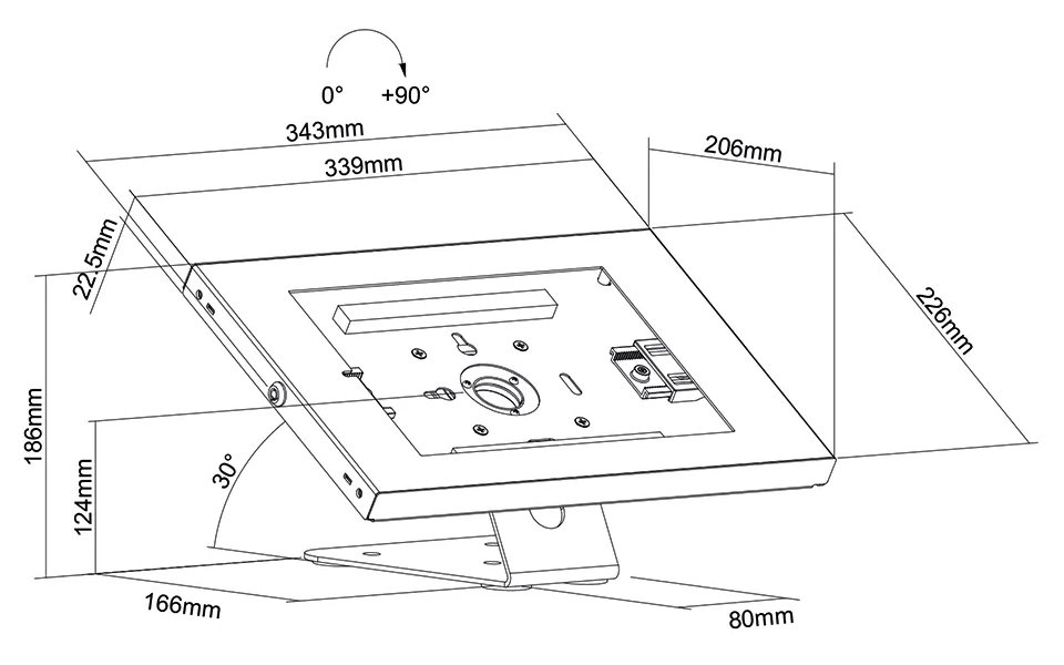 Neomounts  DS15-630WH1 / desk stand and wall mountable, lockable tablet casing for Apple iPad, PRO, Air & Samsung Galaxy