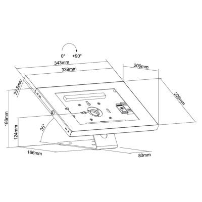 Neomounts  DS15-630WH1 / desk stand and wall mountable, lockable tablet casing for Apple iPad, PRO, Air & Samsung Galaxy