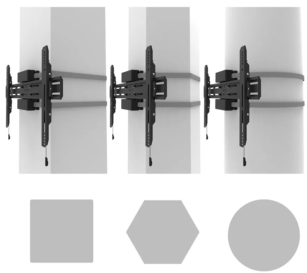 Neomounts Select WL30S-910BL16/Držák displeje/na sloup 25-100 cm/40-75"/fixní/VESA 600X400/nosn. 50kg/černý