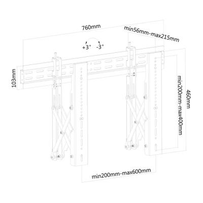 Neomounts LED-VW1000BLACK/Držák displeje/na stěnu/37-75"/fixní/pull-out/VESA 600X400/nosn. 50kg/černý