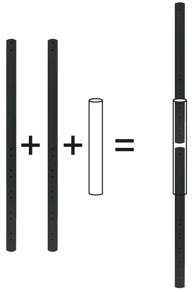 Neomounts  FPMA-CPCONNECTBLACK / Connector kit for FPMA-CP- extension pole series / Black