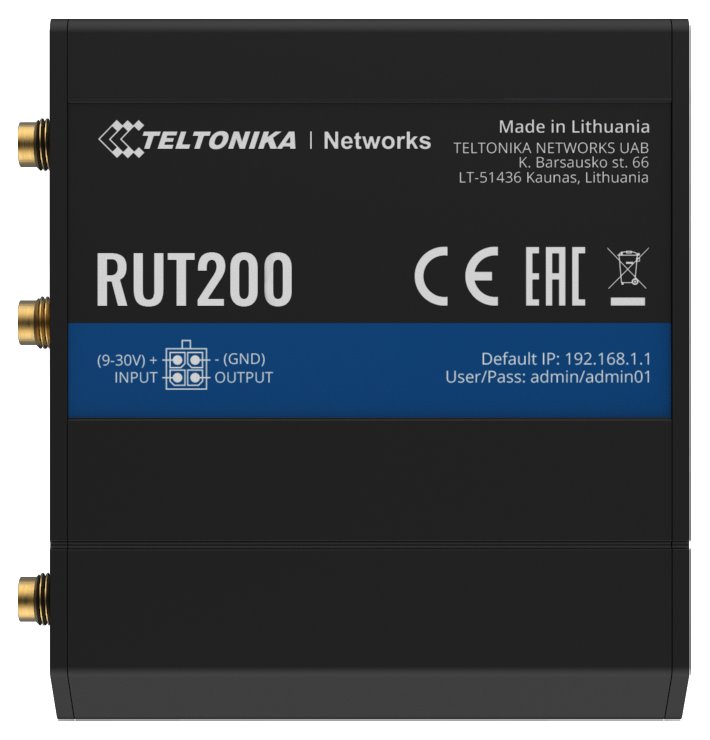 Teltonika RUT200 průmyslový LTE router s ethernetovou zálohou, 2x Eth, LTE Cat4/3G/2G, Wi-Fi