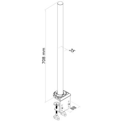Neomounts FPMA-D935POLE / Clamp and pole (70 cm) FPMA-D935 & FPMA-D935D / Silver