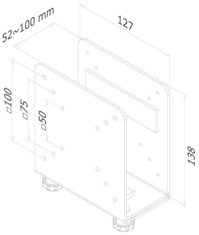 Neomounts  THINCLIENT-20 / Thin Client Holder (assembly on VESA 75/100) / Black