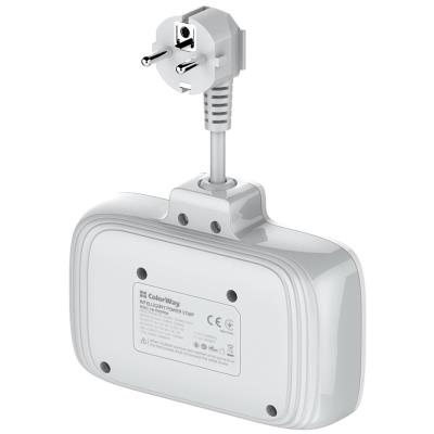 COLORWAY Prodlužovací napájecí přívod/ 2x Schuko/ 3x USB-A/ 1x USB-C / kabel 2,5cm