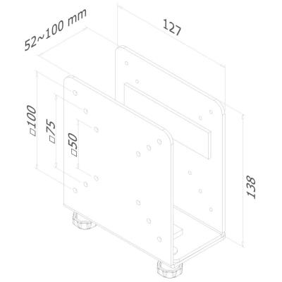 Neomounts  THINCLIENT-20 / Thin Client Holder (assembly on VESA 75/100) / Black