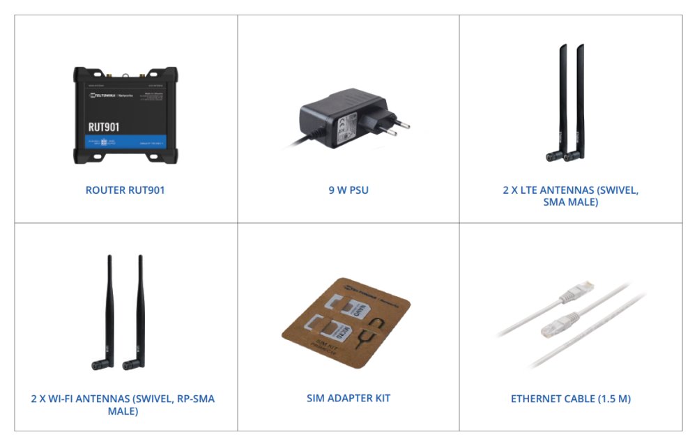 Teltonika RUT901 průmyslový LTE router s ethernetovou zálohou, 1x WAN 3x LAN, LTE Cat4/3G/2G, Wi-Fi