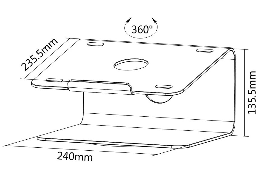 Neomounts  NSLS050 / Notebook Desk Stand (ergonomic, 360 degrees rotatable) / Silver