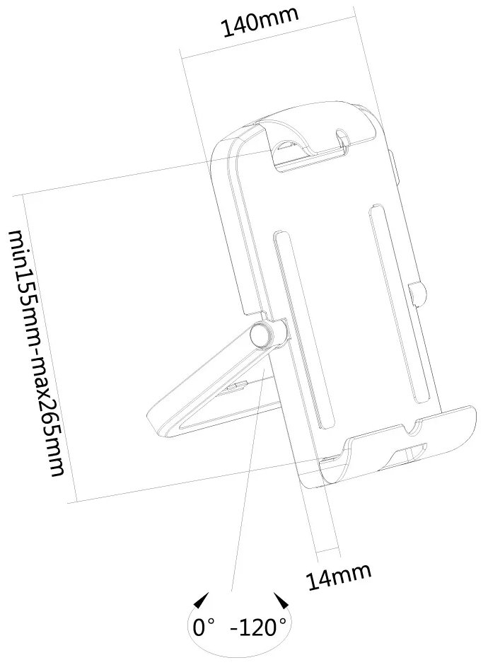 Neomounts  TABLET-UN200WHITE / Tablet Desk Stand (fits most 7"-10,1" tablets, can also be mounted on VESA 75x75) / White