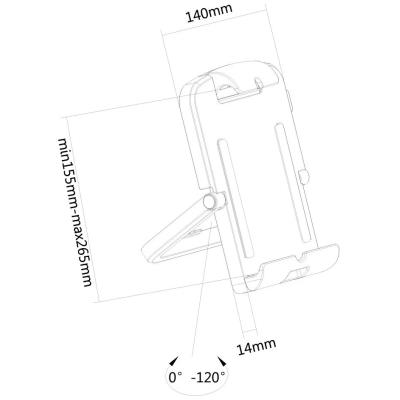 Neomounts  TABLET-UN200WHITE / Tablet Desk Stand (fits most 7"-10,1" tablets, can also be mounted on VESA 75x75) / White