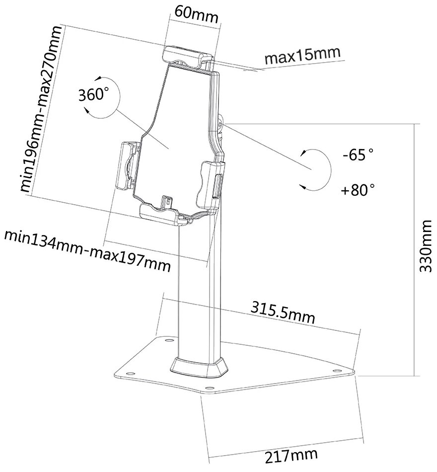 Neomounts  TABLET-D150SILVER / Tablet Desk Stand (fits most 7,9-10,5" tablets) / Silver