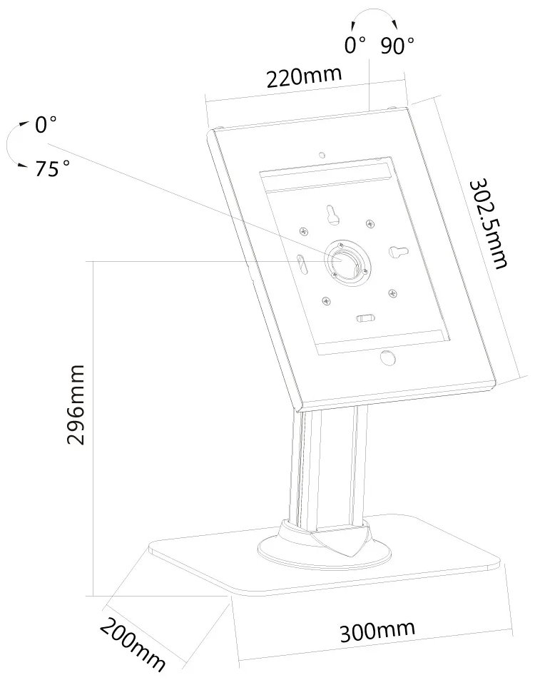 Neomounts  TABLET-D300WHITE / Tablet Desk Stand (for Apple iPad 2/3/4/Air/Air 2) / White