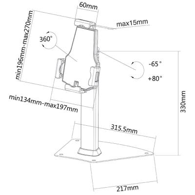 Neomounts  TABLET-D150SILVER / Tablet Desk Stand (fits most 7,9-10,5" tablets) / Silver